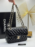 Chanel Classic Flap Bag Patent Leather Black