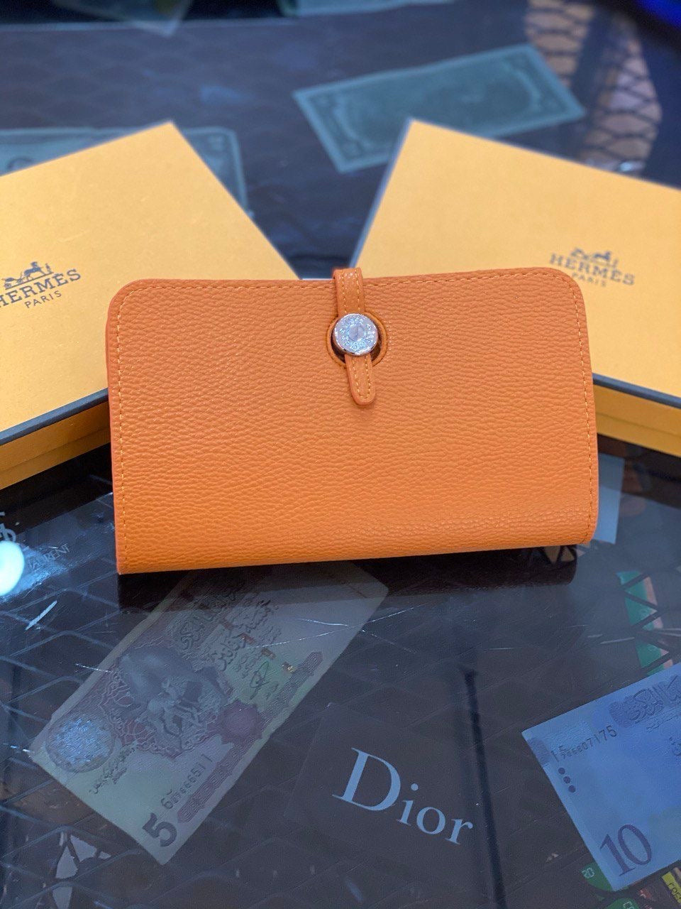 Hermès Dogon Wallet Orange