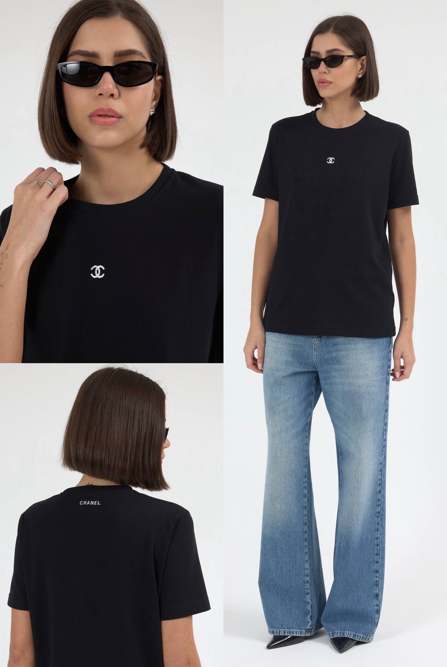 Chanel CC Logo T-Shirt Black