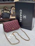 Chanel Quilted CC Chain Crossbody Bag Burgundy