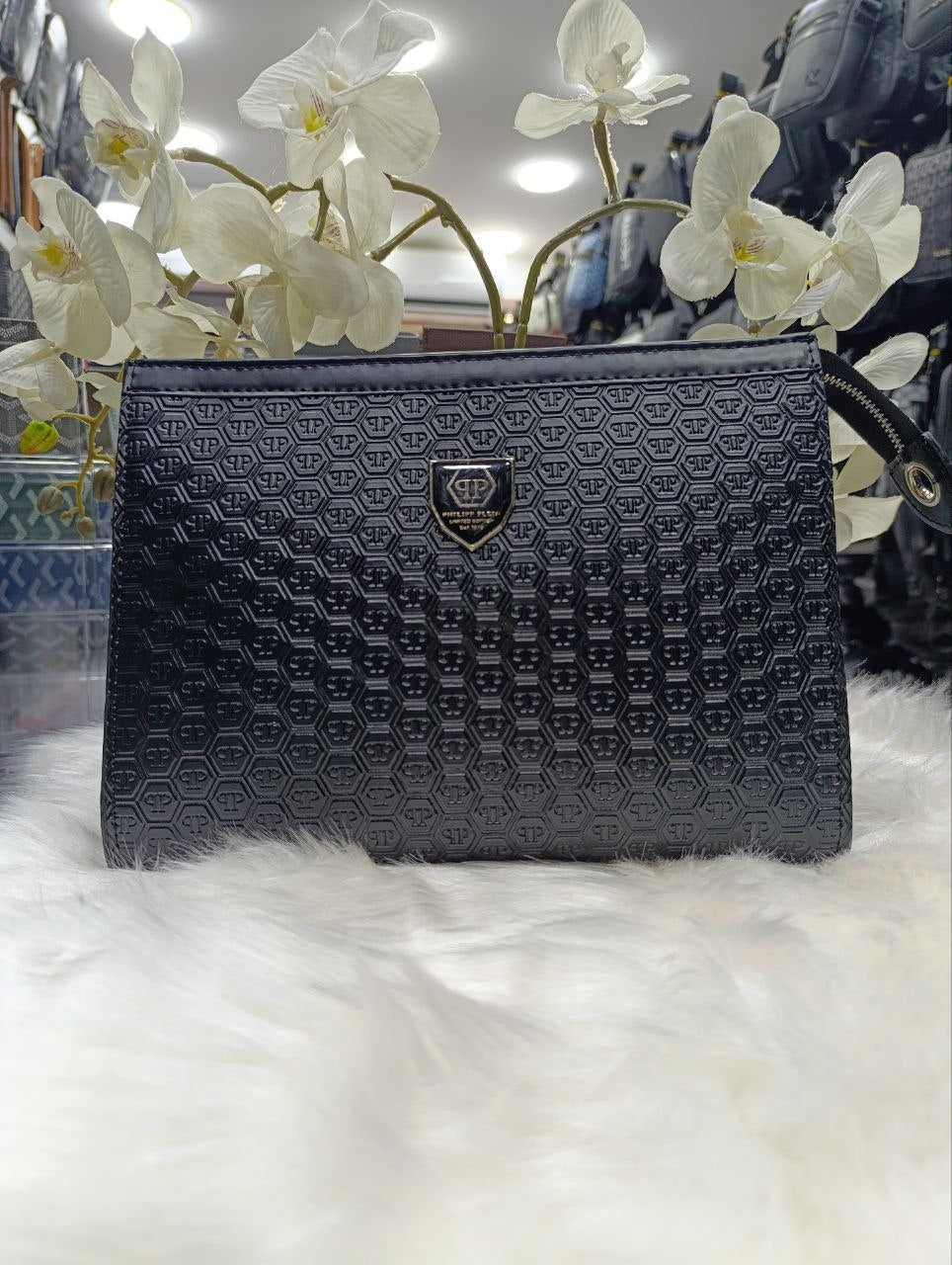 Philipp Plein Monogram Zipped Pouch