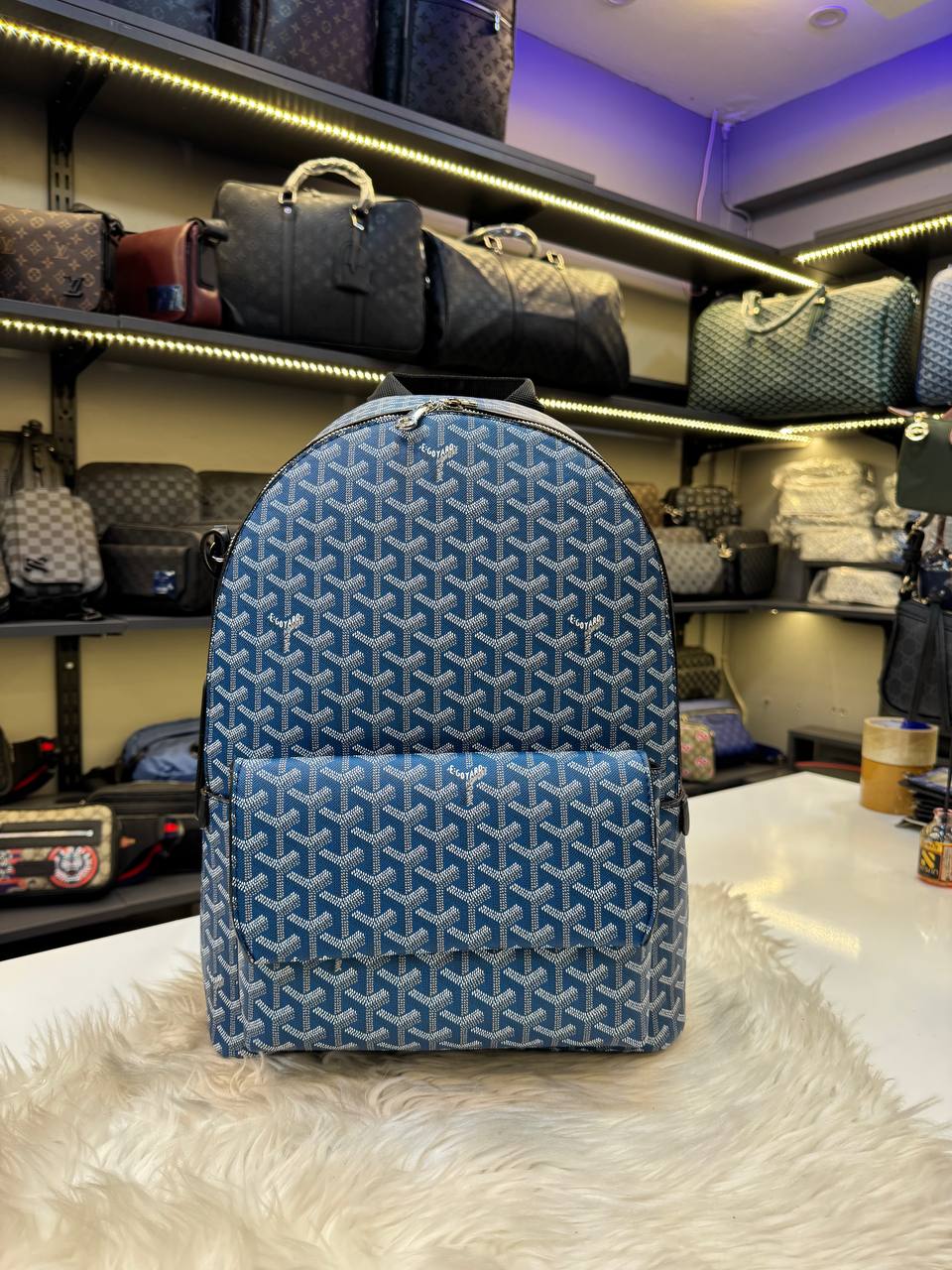 Goyard Saint Louis Backpack Blue