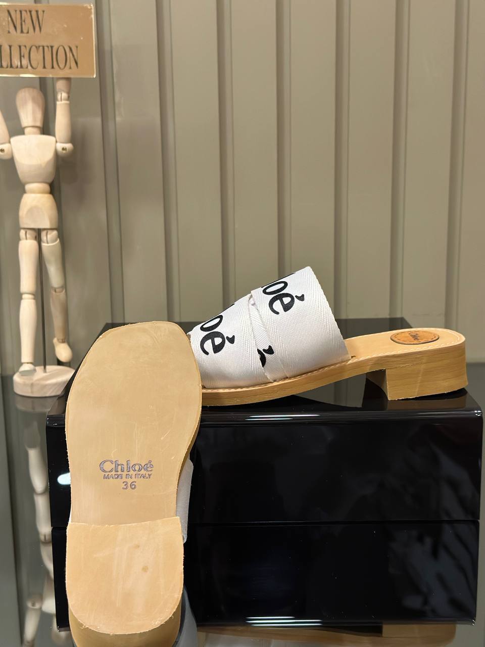 Chloé Woody Slide Sandals White