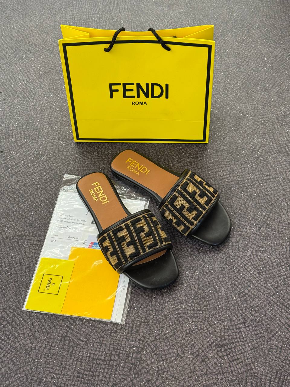 Fendi FF Logo Slide Sandals