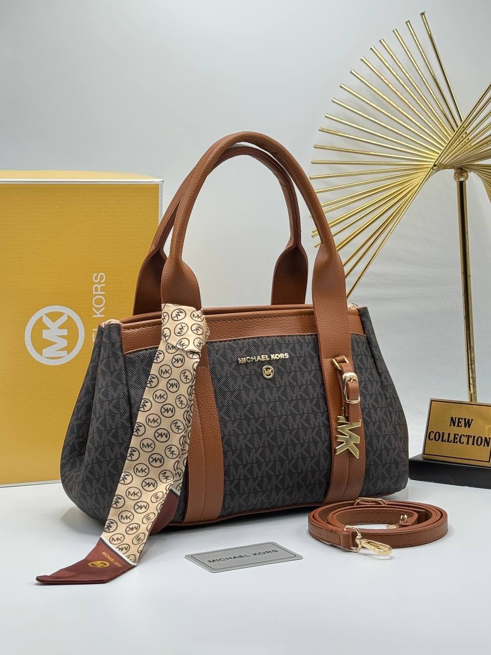 Michael Kors Monogram Tote Bag Brown