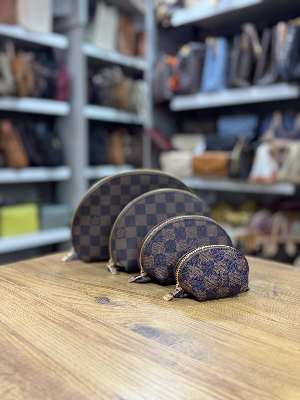 Louis Vuitton Damier Ebene Cosmetic Pouch Set 4