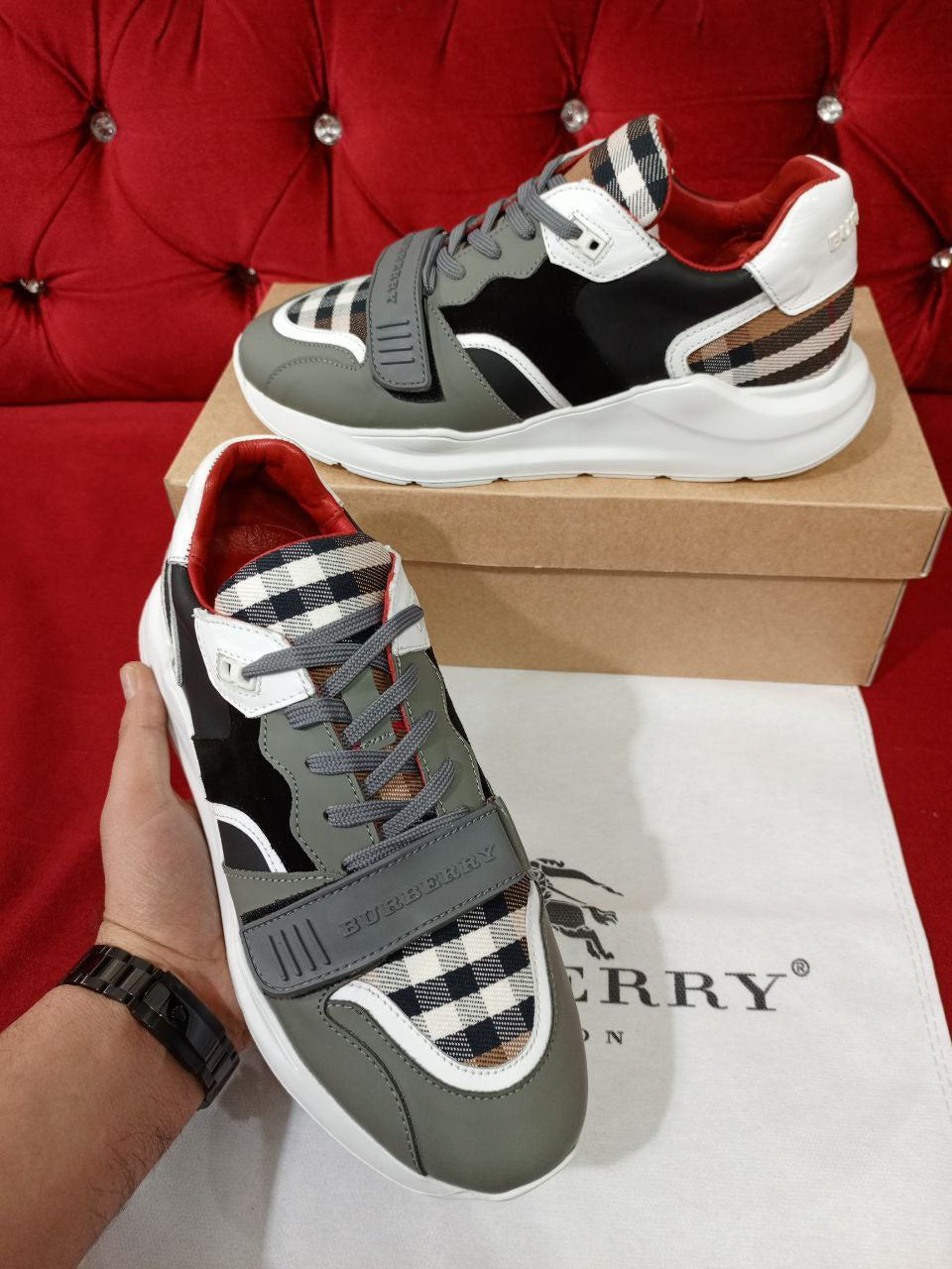 Burberry Vintage Check Sneakers Grey