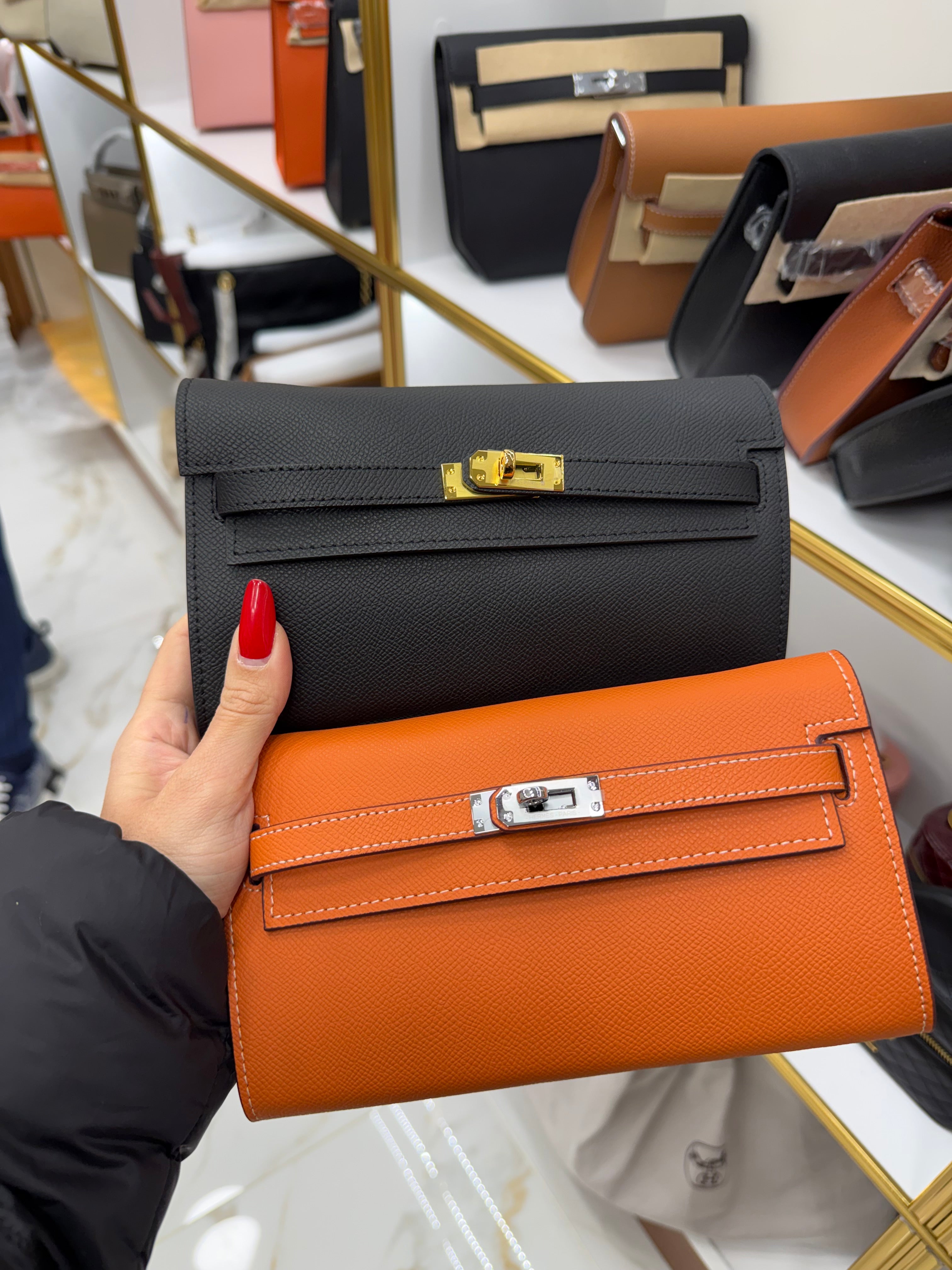 Hermes Kelly Clutch Μαύρο