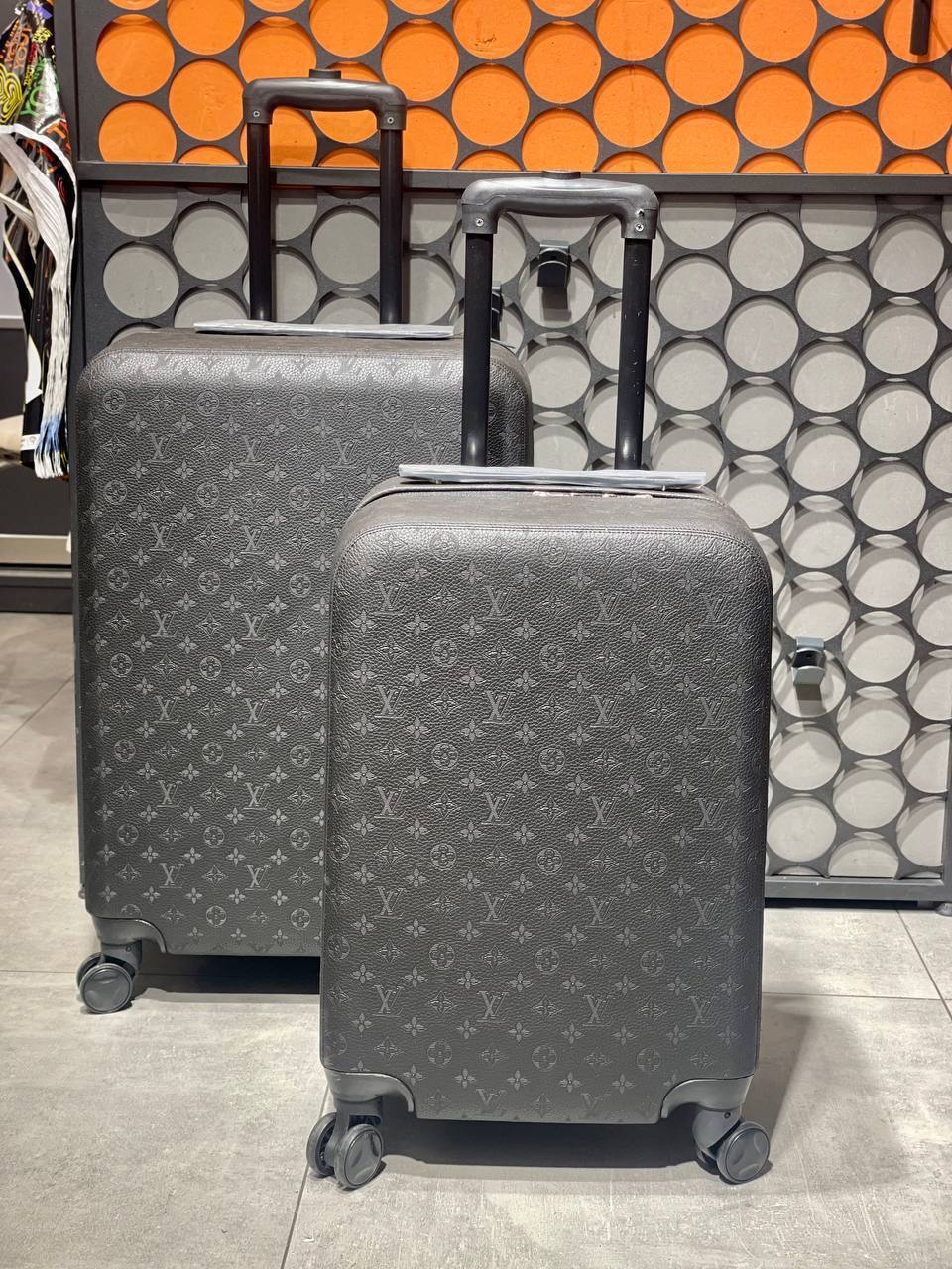 Louis Vuitton Monogram Embossed Cabin Suitcase Set Black