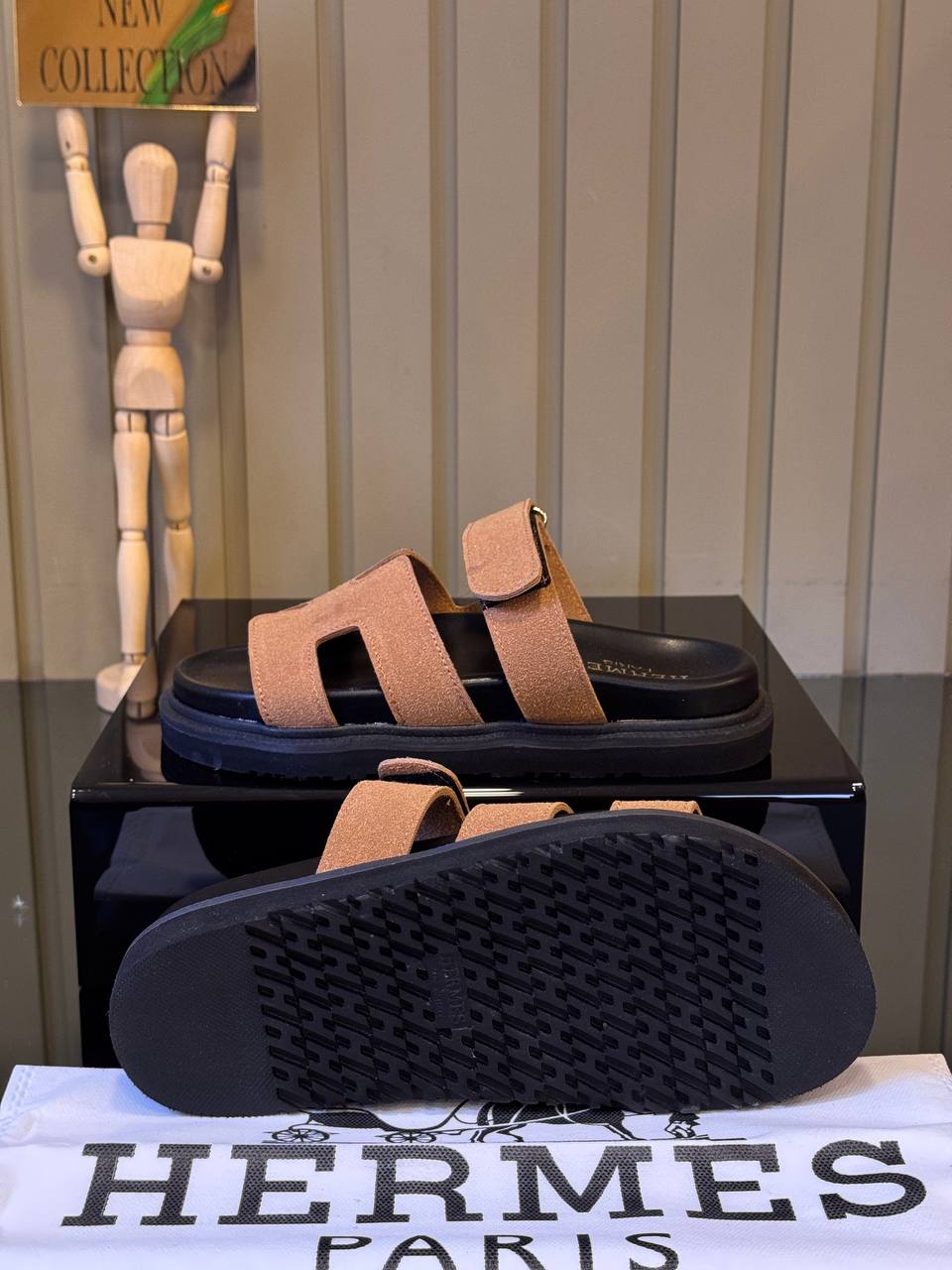 Hermes Sandals Chypre Taba Suede