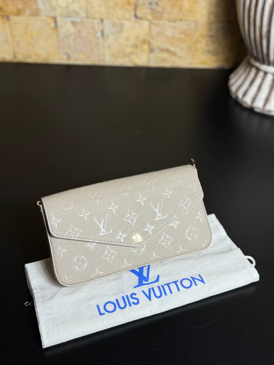 Louis Vuitton Félicie Pochette Monogram Empreinte Beige