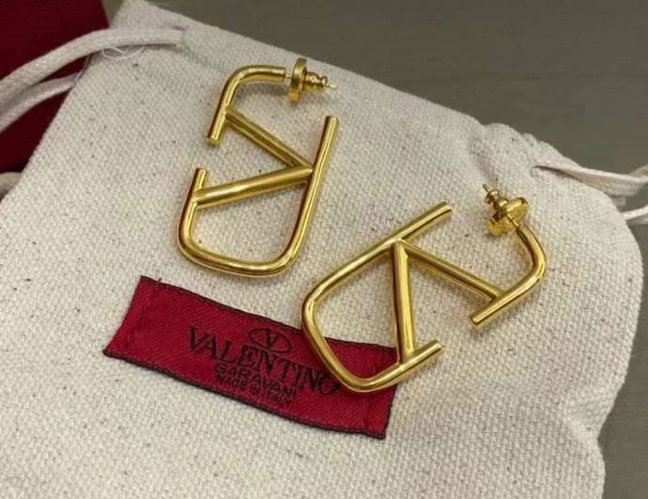 Valentino VLogo Gold Earrings