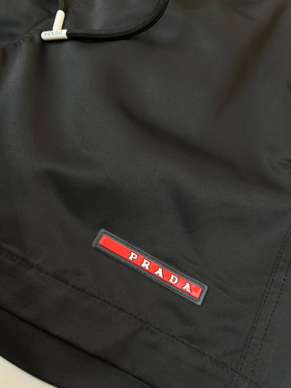 Prada Line Logo Swim Shorts Black