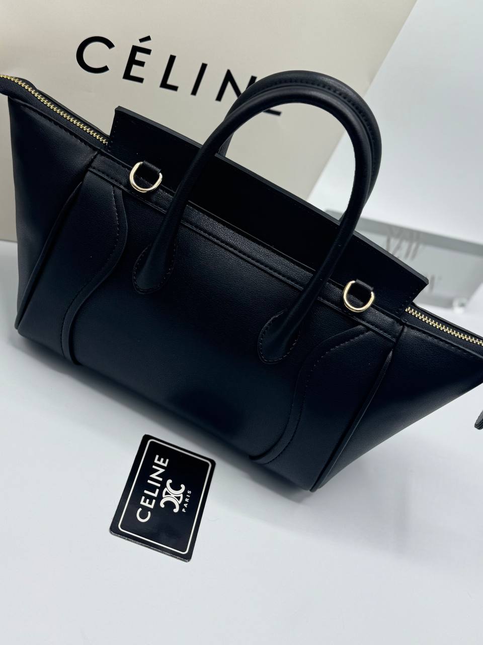 Celine Luggage Leather Bag Black