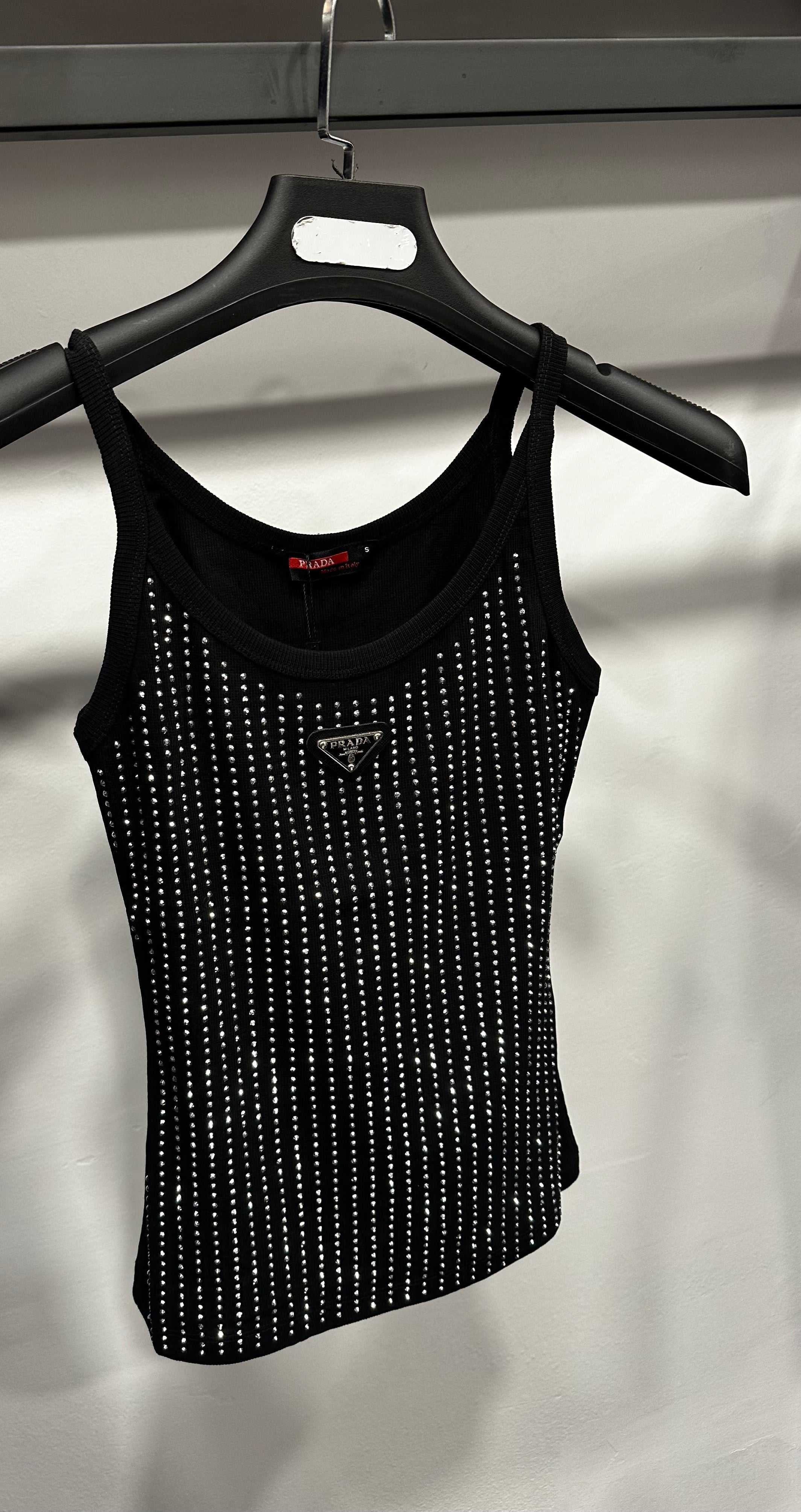 Prada Cotton Tank Top Black