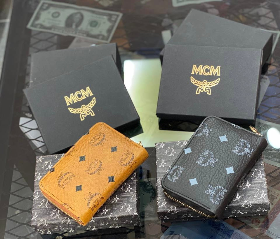MCM Visetos Zip Around Wallet