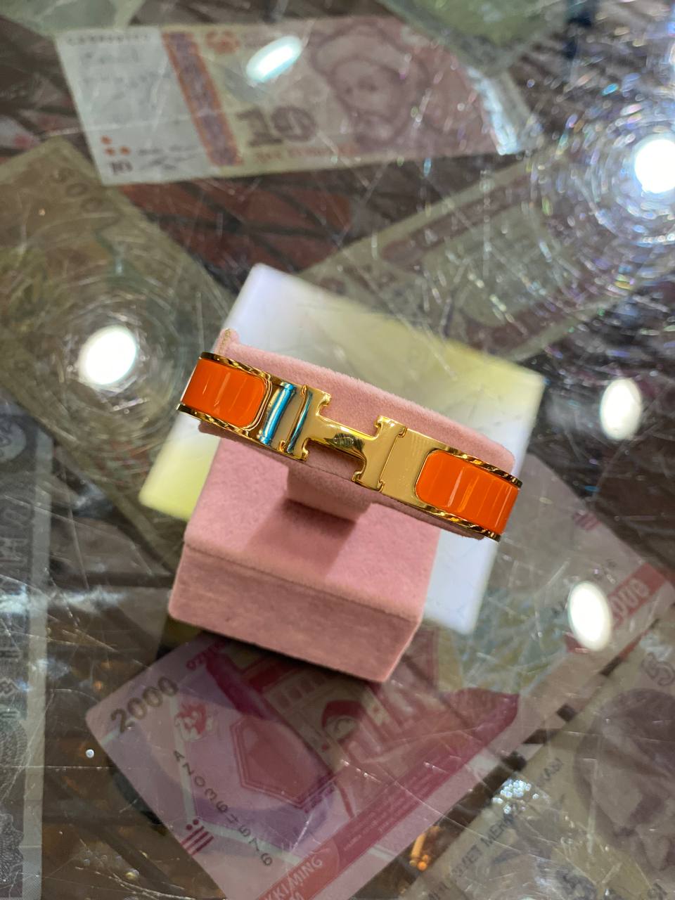 Hermès Clic H Bracelet Orange